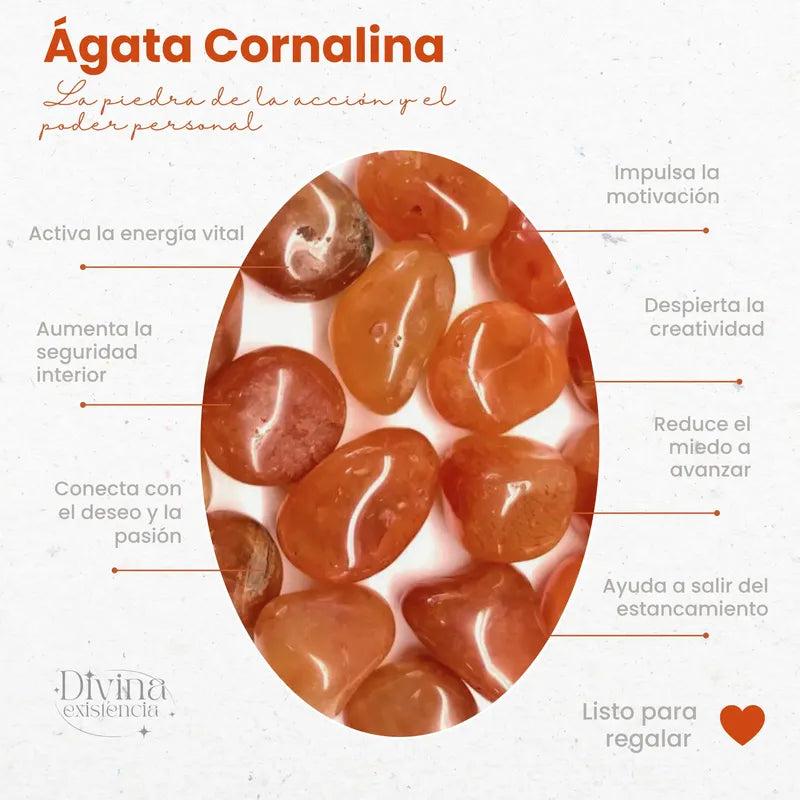 Dije De Piedra Natural Rolado Mediano Con Engarce Sin Cadena Ágata Cornalina