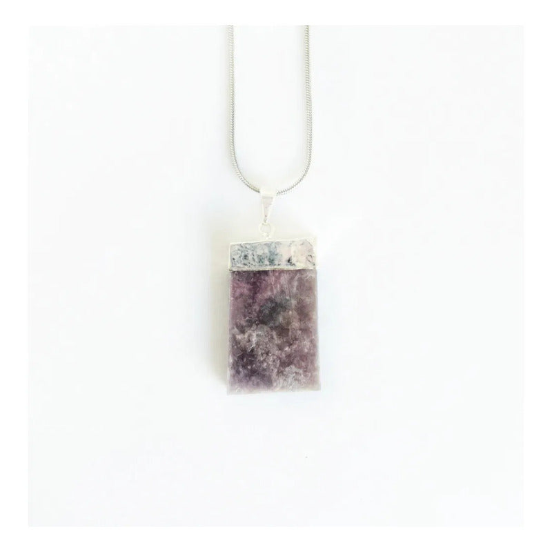 Collar De Mica Lepidolita Con Cadena - Sabiduría Mica Lepidolita