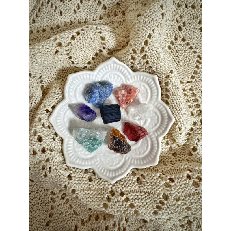 Set Piedras 7 Chakras Y Turmalina En Bruto Divina Existencia