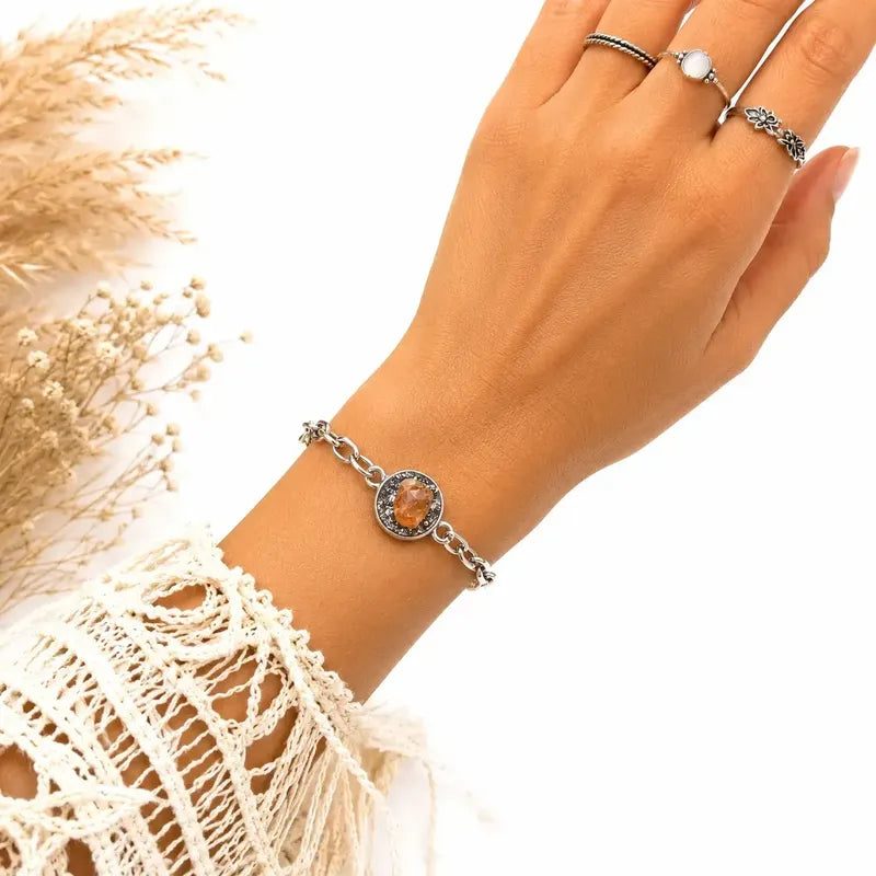 Pulsera Amuleto Protección Con Dije De Turmalina Y/o Pirita Color Pirita Y Citrino - Abundancia Diámetro 8 Cm Largo 23 Cm Pirita Citrino - Abundancia