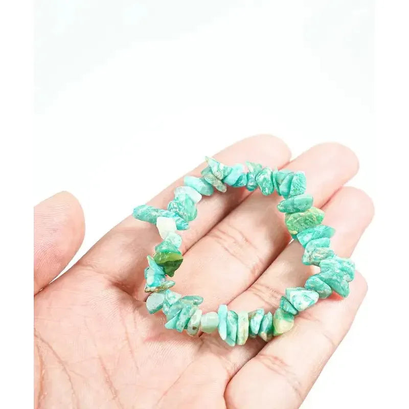 Pulsera De Piedras Naturales Amazonita Elástica - Calma Amazonita 8 Cm 19 Cm