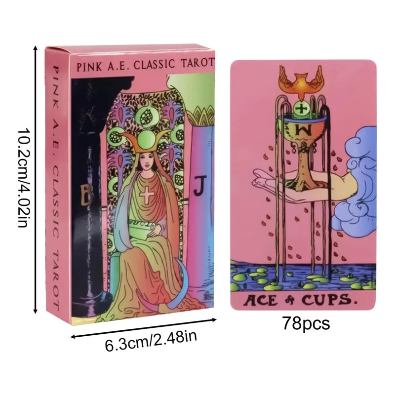 Pink Classic Tarot Cartas De Tarot Rosa Mazo