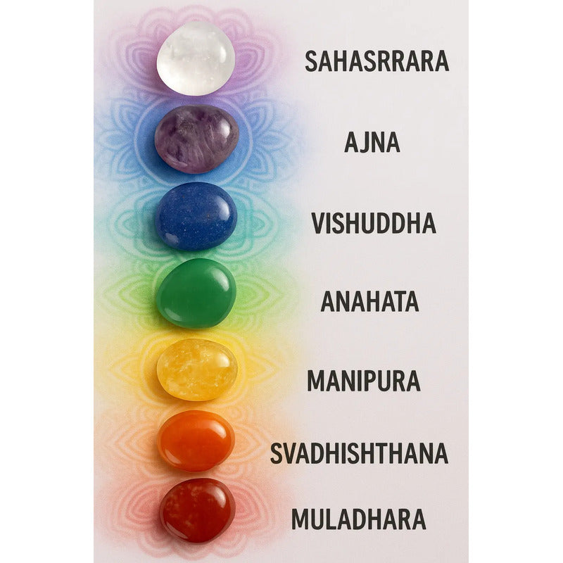Set Siete Chakras Piedras Energéticas Kit 7 Chakras