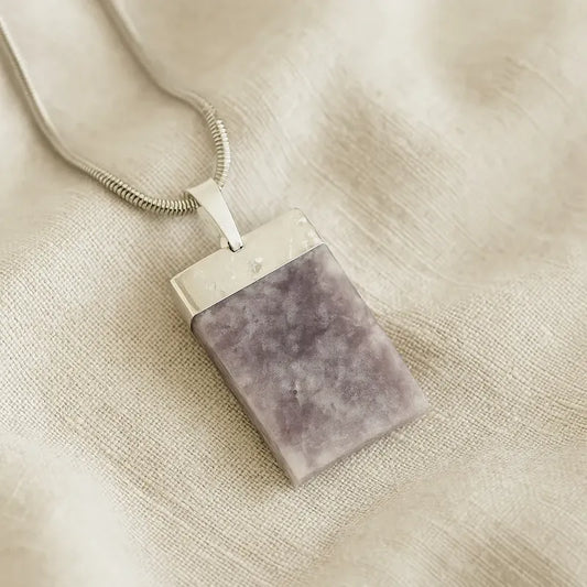 Collar De Mica Lepidolita Con Cadena - Sabiduría Mica Lepidolita