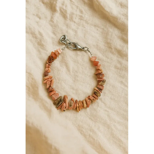 Pulsera Rodocrosita Piedras Naturales - Sanación Emocional Rodocrosita 8 Cm 19 Cm