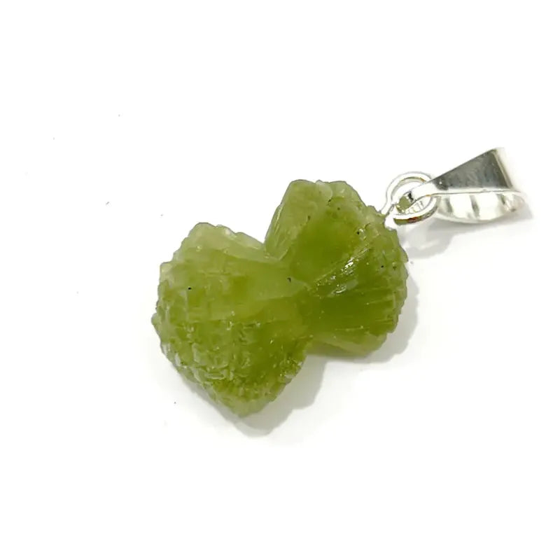 Collar Piedra Prenhita En Bruto - Calma Y Organización Prenhita