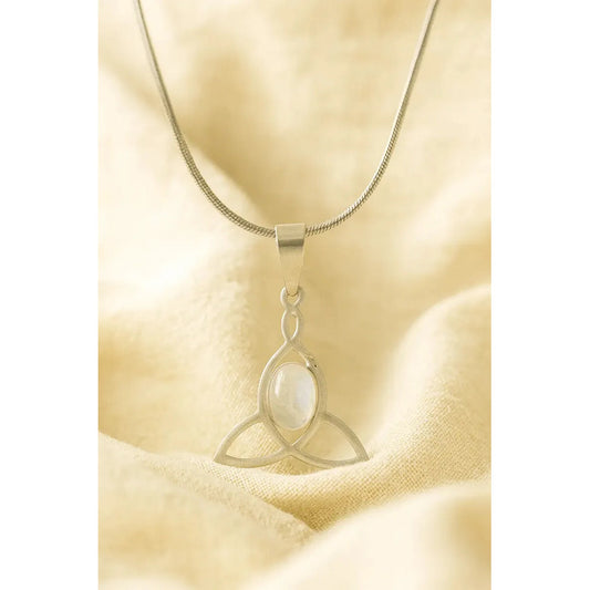 Collar Maternidad Celta Símbolo Madre E Hijo Con Adularia Maternidad Adularia