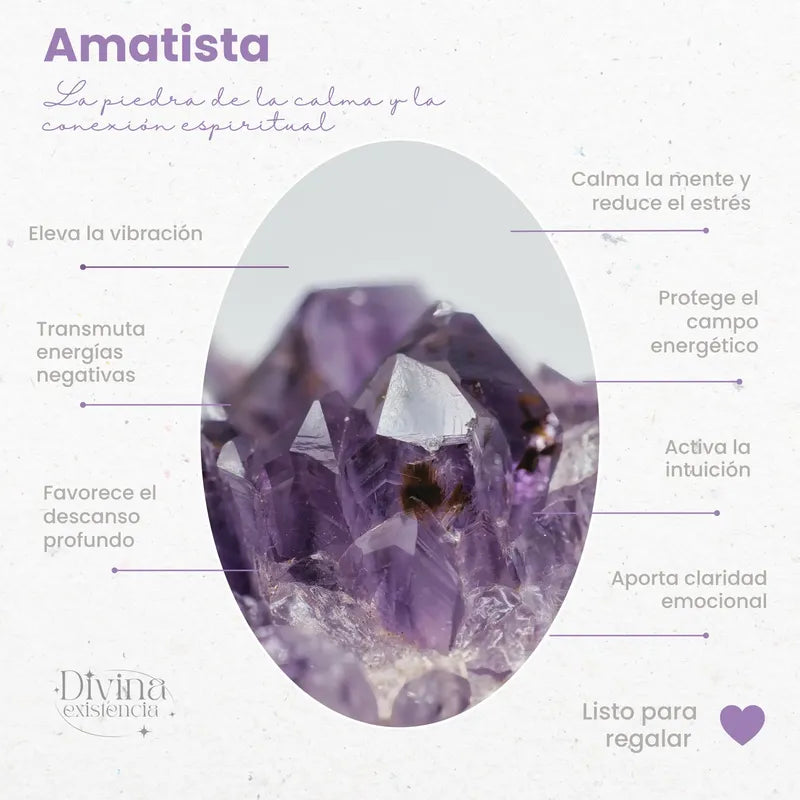Collar Péndulo Piedra Natural Amatista Auténtica Amatista