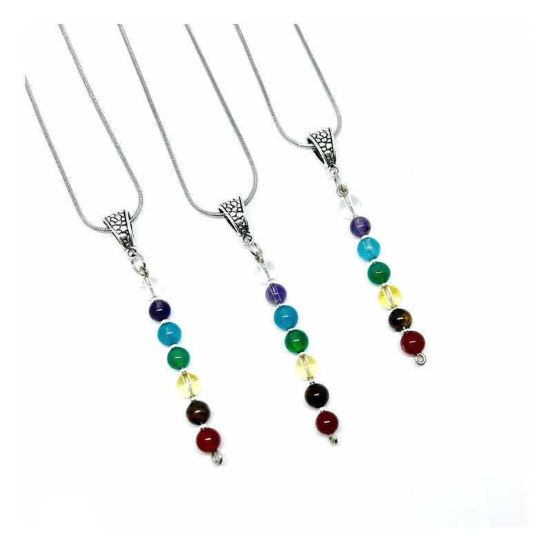 Collar Para Equilibrar 7 Chakras Cristales Naturales Collar Esferas 7 Chakras