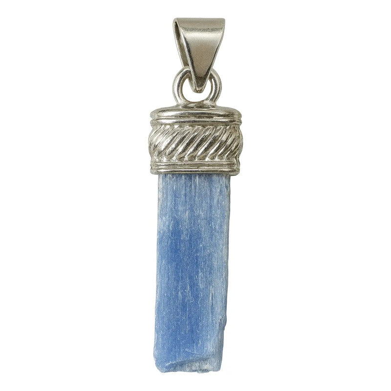 Dije Piedra Natural Grandes Con Guarda De Metal En Bruto Cianita Azul 3/5 Cm.