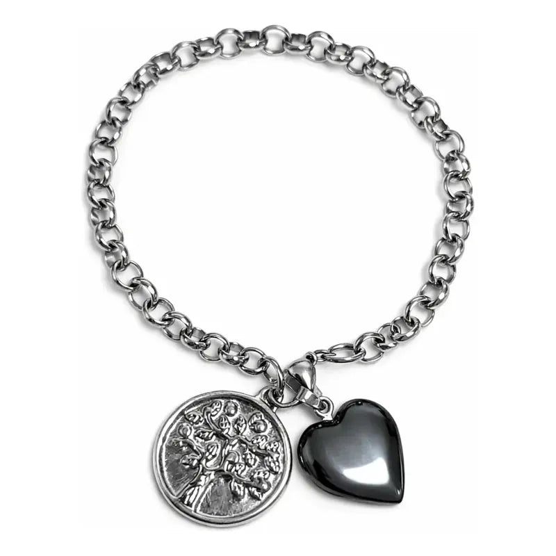 Pulsera De Piedras Naturales Energéticas Arbol De La Vida Hematite 9 Cm 19 Cm