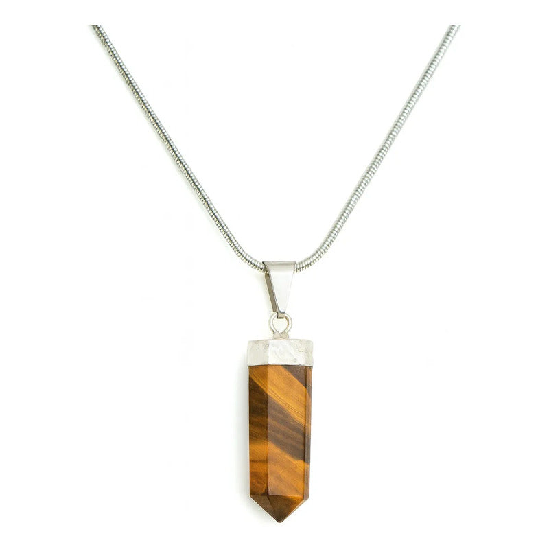 Collar Ojo De Tigre Péndulo Piedra Natural Ojo De Tigre