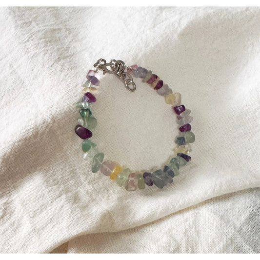 Pulsera De Piedras Naturales Fluorita Arcoiris Tranquilidad Fluorita 8 Cm 20 Cm