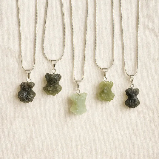 Collar Piedra Prenhita En Bruto - Calma Y Organización Prenhita
