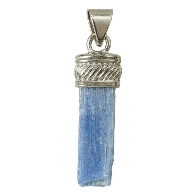 Dije Piedra Natural Grandes Con Guarda De Metal En Bruto Cianita Azul 3/5 Cm