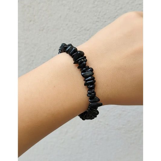 Pulsera Turmalina Piedras Naturales Protección Energética Turmalina 8 Cm 19 Cm