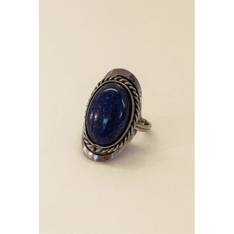 Anillo Alpaca Regulable Lapislázuli - Claridad Lapis Lazuli Unico
