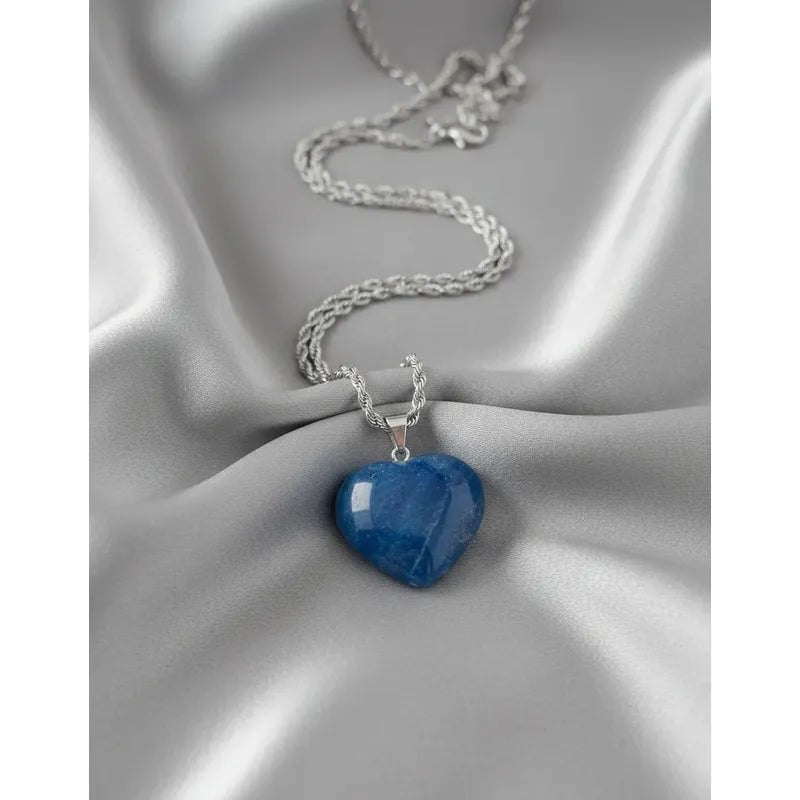 Collar Corazón Cuarzo Azul - Calma Cuarzo Azul
