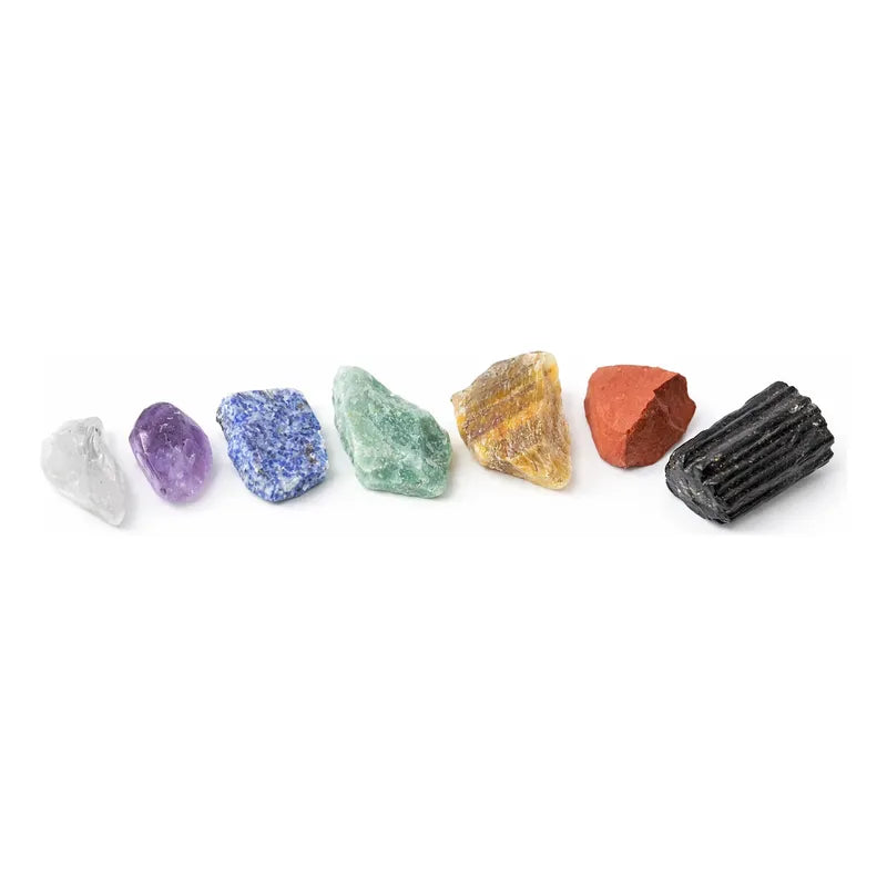 Set Piedras 7 Chakras Y Turmalina En Bruto Divina Existencia