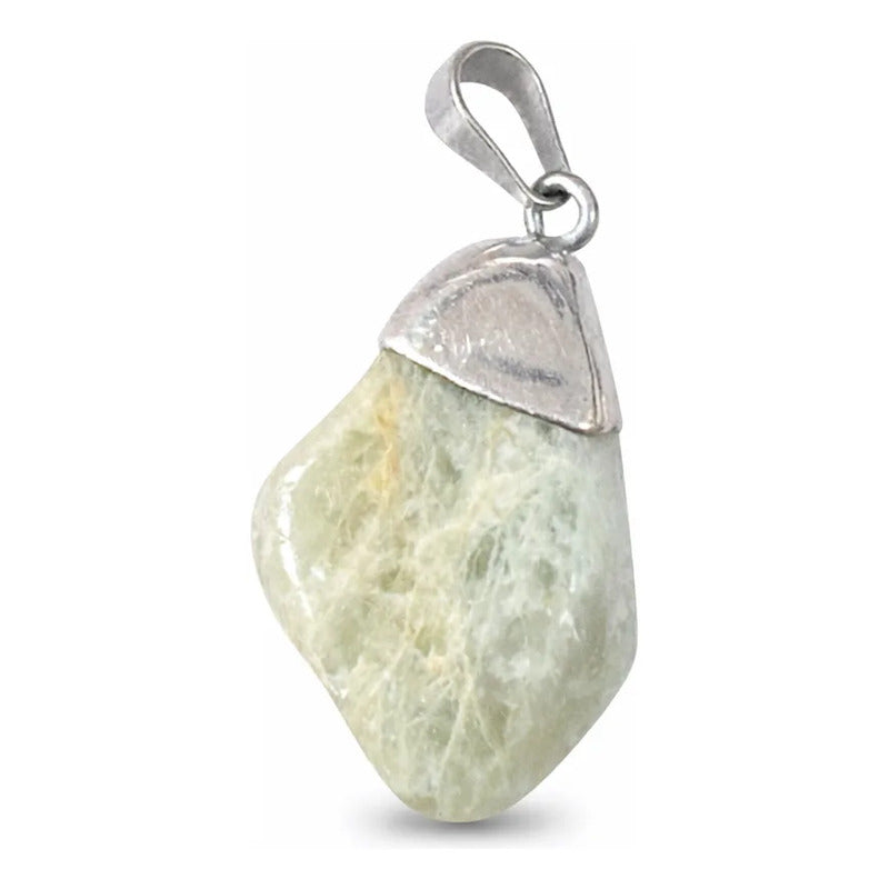 Dije De Piedra Natural Rolado Mediano Con Engarce Sin Cadena Agua Marina