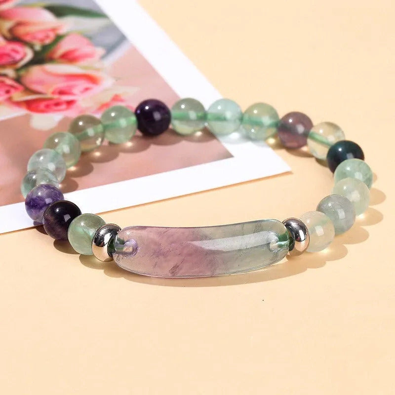 Pulsera Piedras Naturales Divina Existencia Fluorita 8 Cm 20 Cm