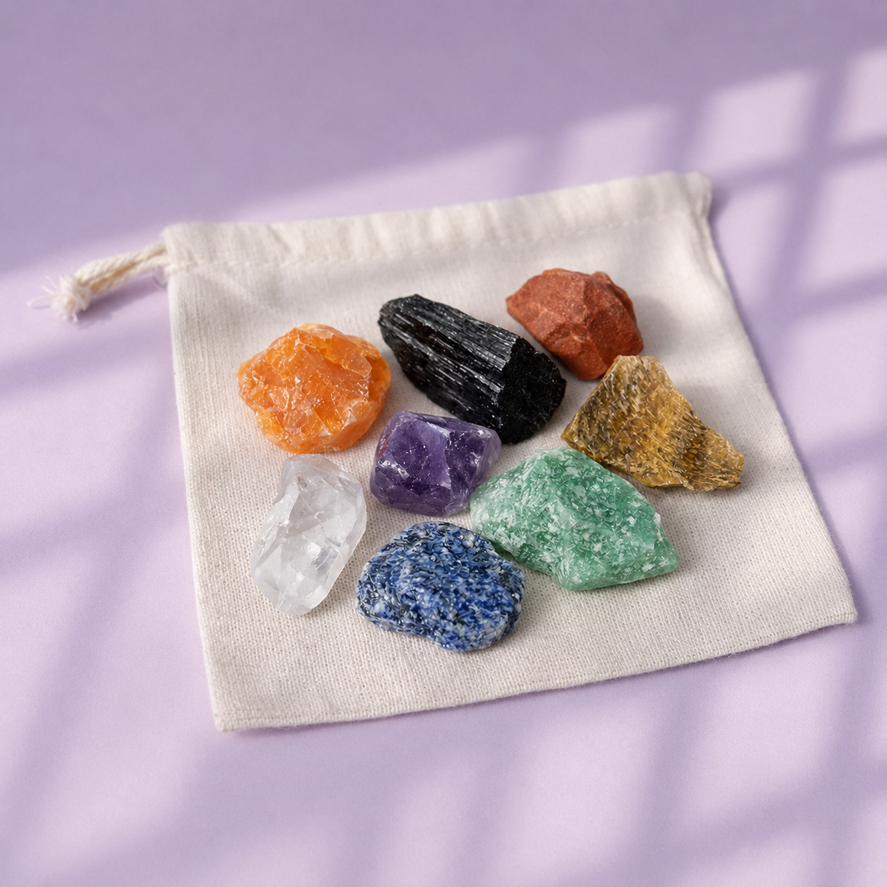 Set Piedras 7 Chakras Y Turmalina En Bruto Divina Existencia