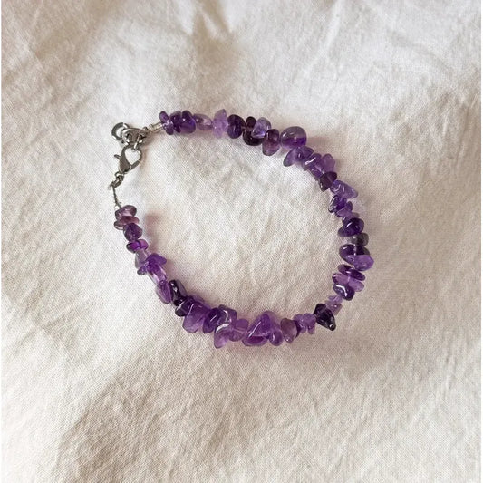 Pulsera De Piedras Naturales Amatista - Transmutación Amatista 8 Cm 19 Cm