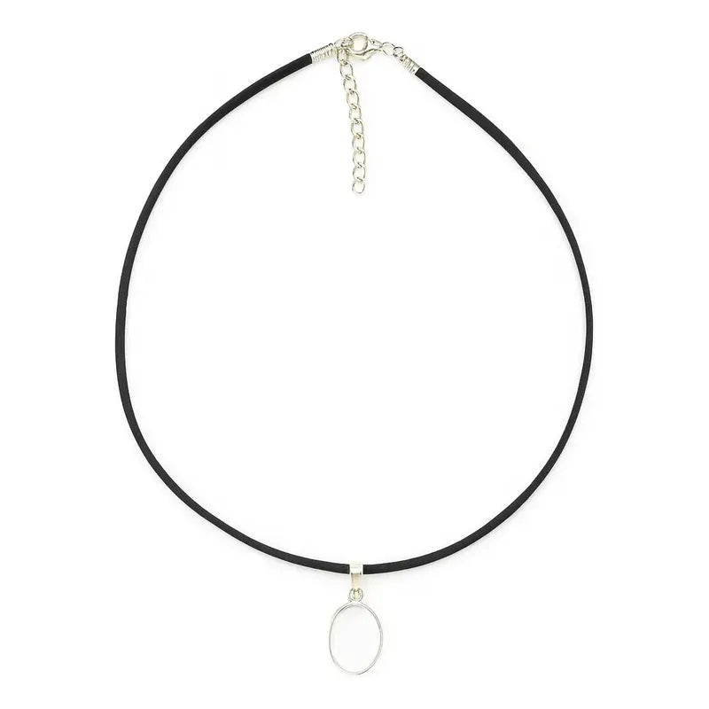 Collar Choker Gargantilla Piedras Naturales Soga Gamuza Cuarzo Cristal