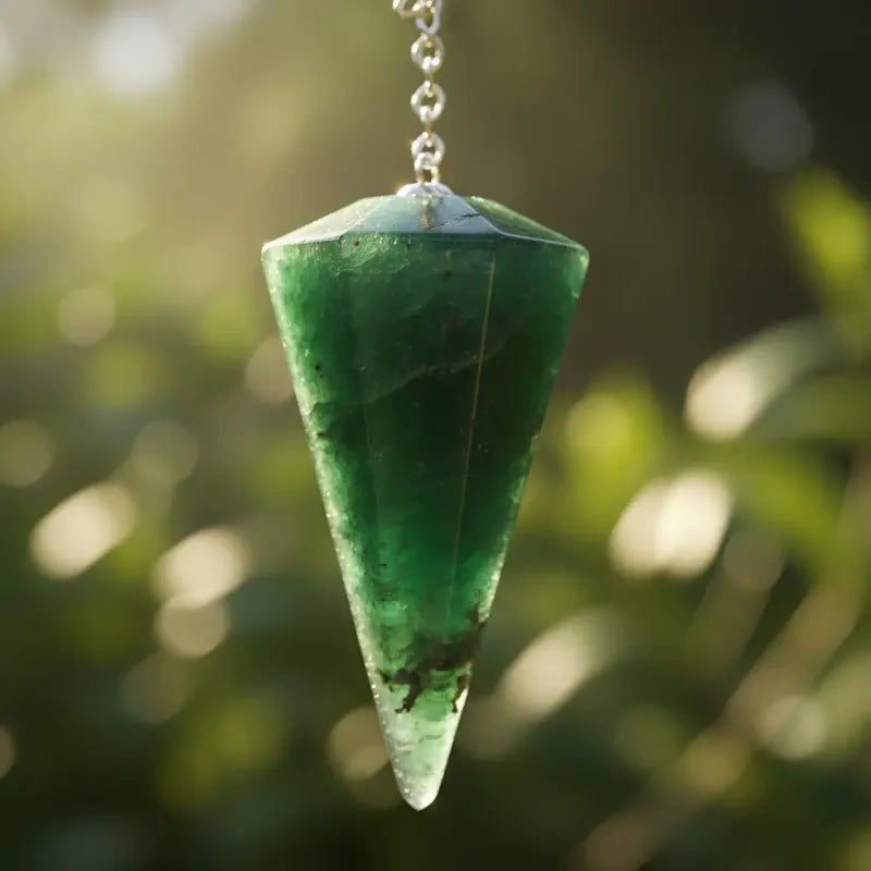 Péndulo Cristal De Jade Verde Divina Existencia Jade Verde