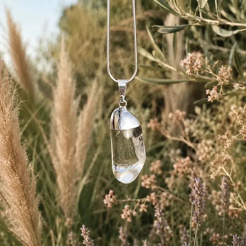 Collar Manifestación Y Claridad De Cuarzo Cristal Natural Cuarzo Cristal