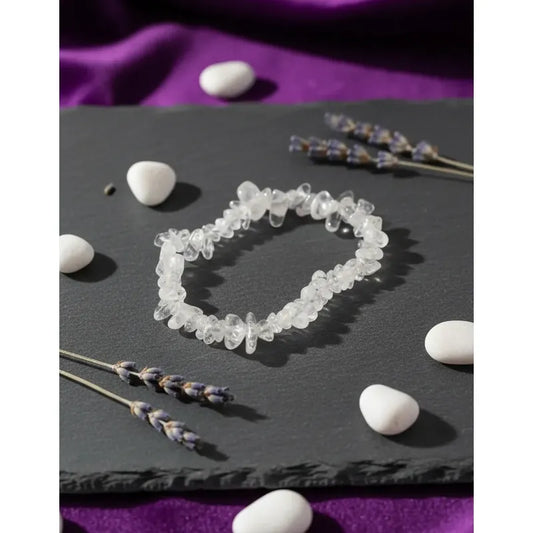 Pulsera De Piedras Naturales Energéticas Cuarzo Cristal 8 Cm 20 Cm