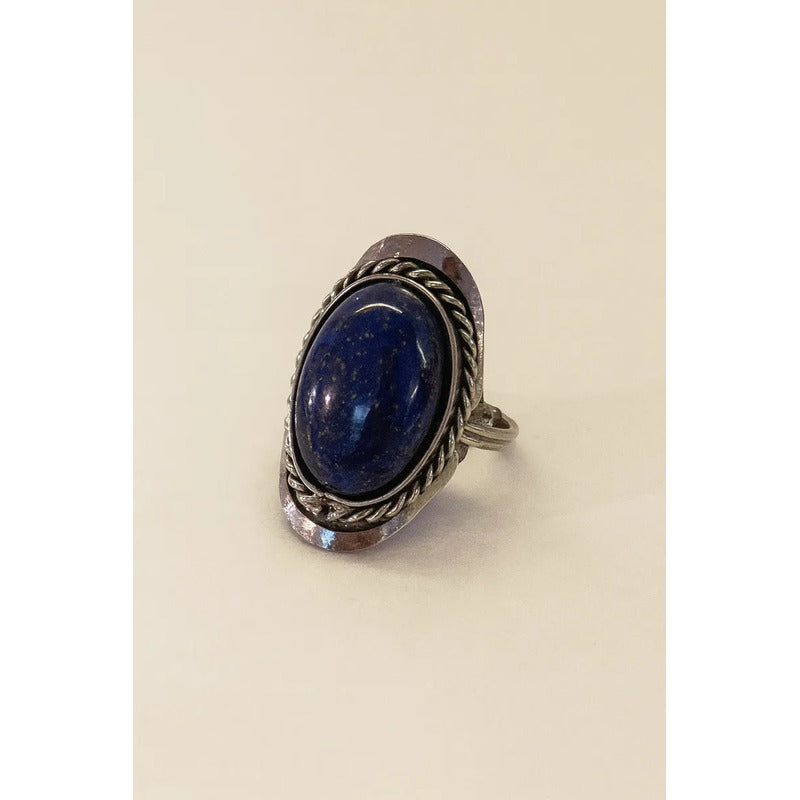 Anillo Alpaca Regulable Lapislázuli - Claridad Lapis Lazuli Unico