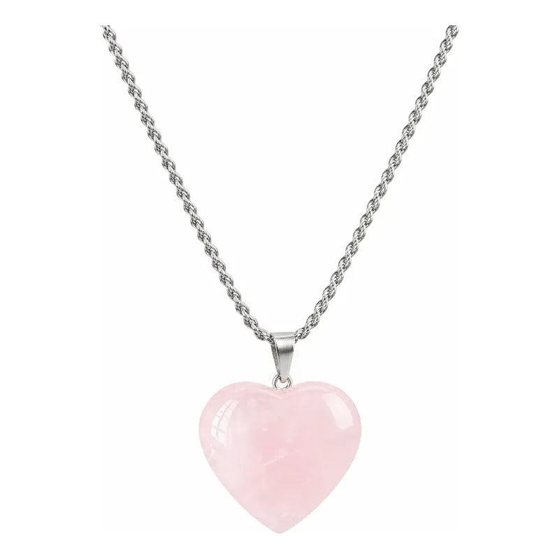 Collar Corazón Cuarzo Rosa - Amor Propio  Divina Existencia Cuarzo Rosa