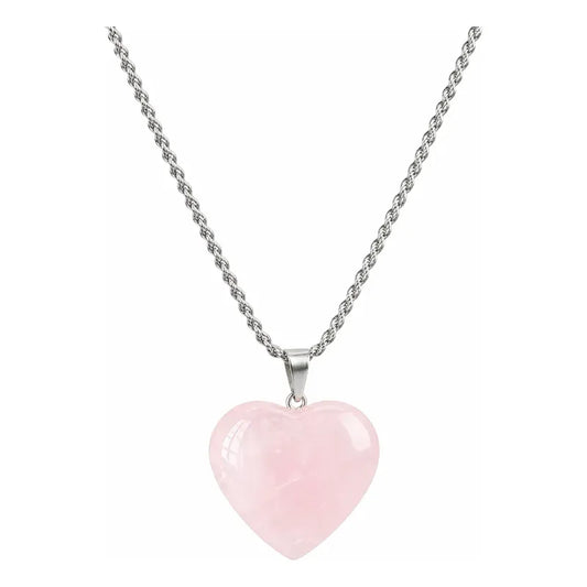 Collar Corazón Cuarzo Rosa - Amor Propio  Divina Existencia Cuarzo Rosa