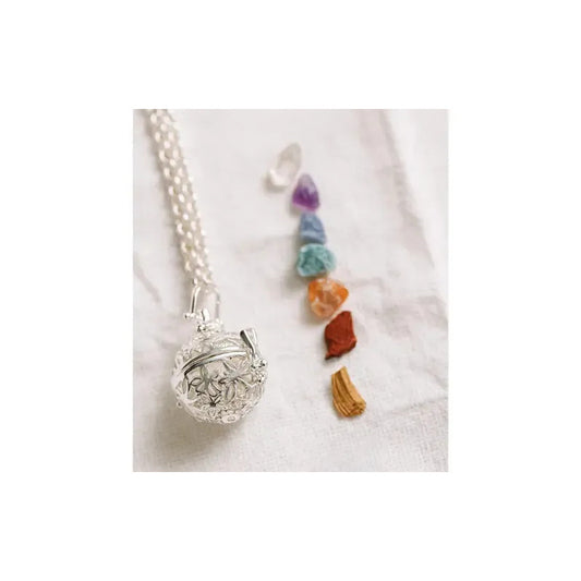 Relicario 7 Chakras Plata Piedras Naturales + Cadena 70 Cm. Relicario 7 Chakras