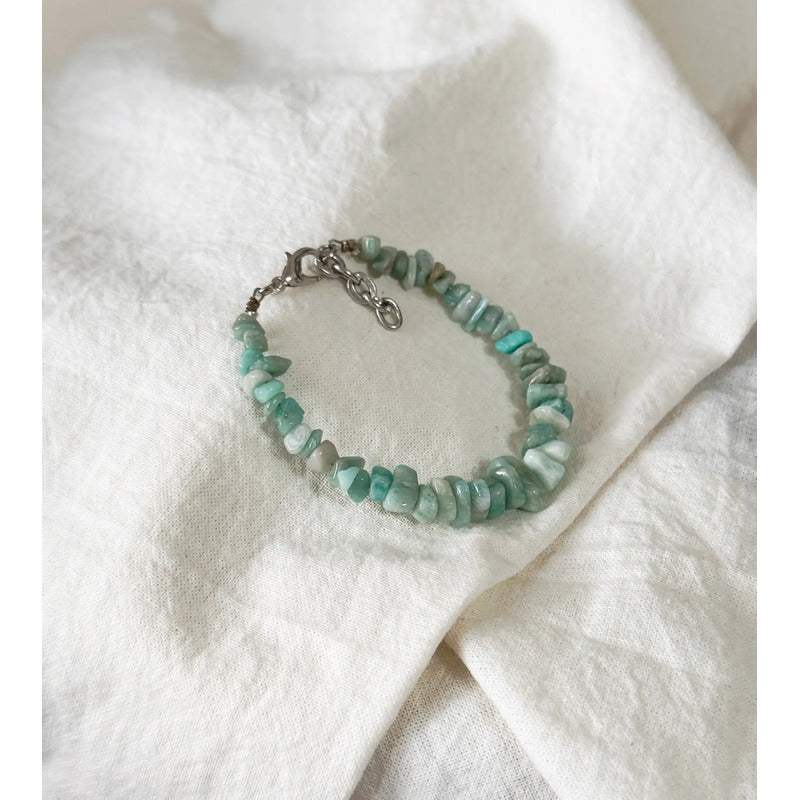 Pulsera Piedras Naturales Amazonita Calma Y Protección Amazonita 8 Cm 19 Cm