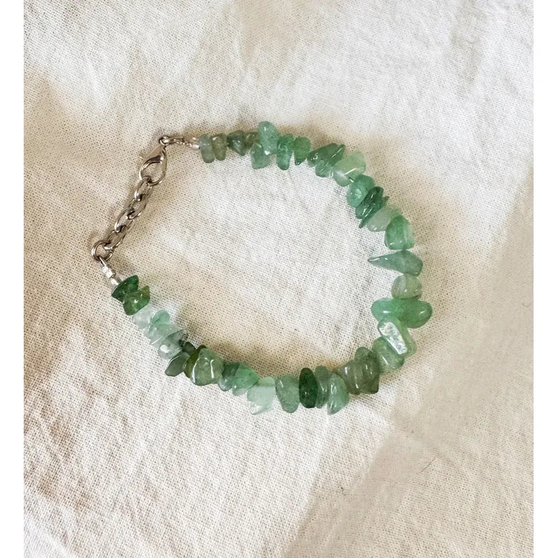 Pulsera Sanación De Piedra Natural Cuarzo Verde Prosperidad Cuarzo Verde 8 Cm 19 Cm