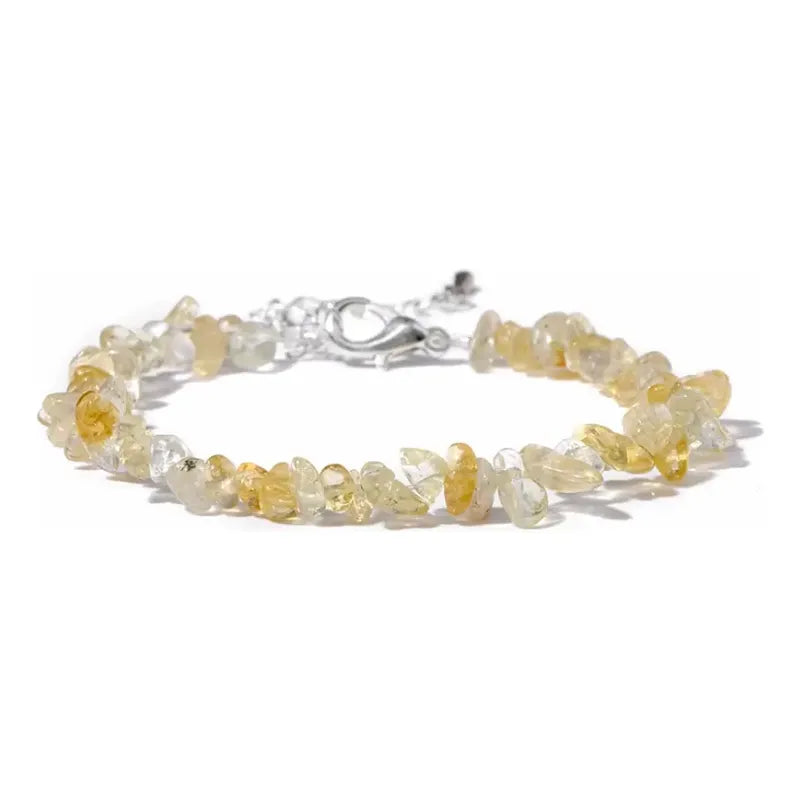 Pulsera De Piedras Naturales Citrino - Prosperidad 18 Cm. Citrino 8 Cm 21 Cm