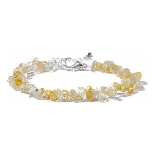 Pulsera De Piedras Naturales Citrino - Prosperidad 18 Cm. Citrino 8 Cm 21 Cm