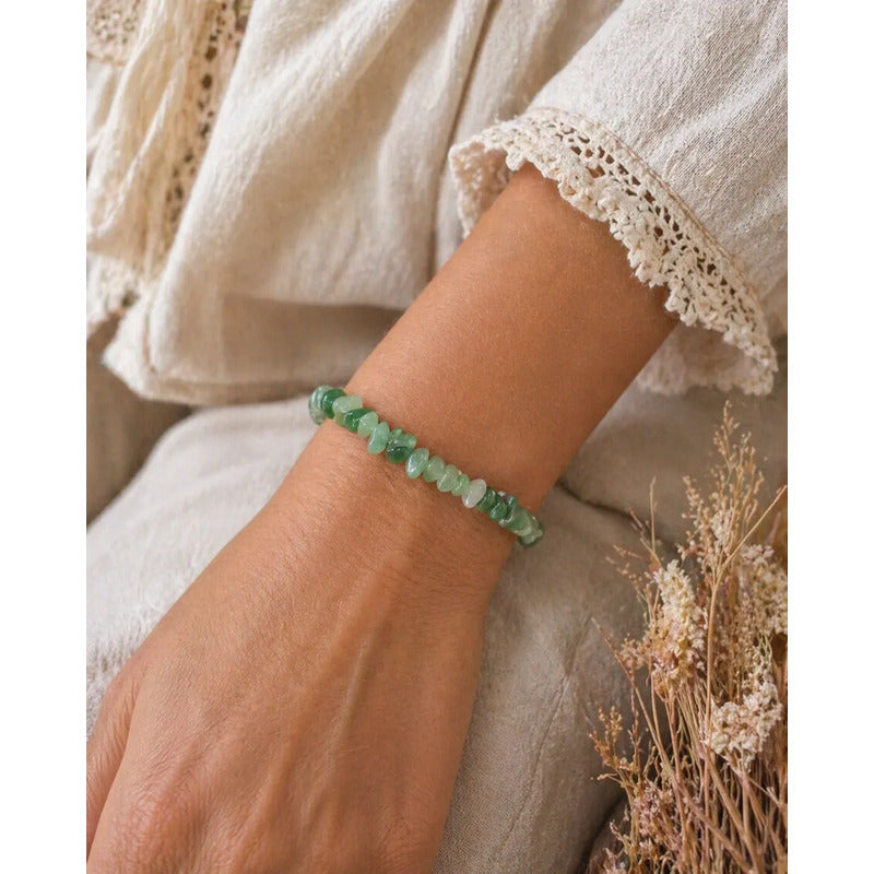 Pulsera Sanación De Piedra Natural Cuarzo Verde Prosperidad Cuarzo Verde 8 Cm 19 Cm