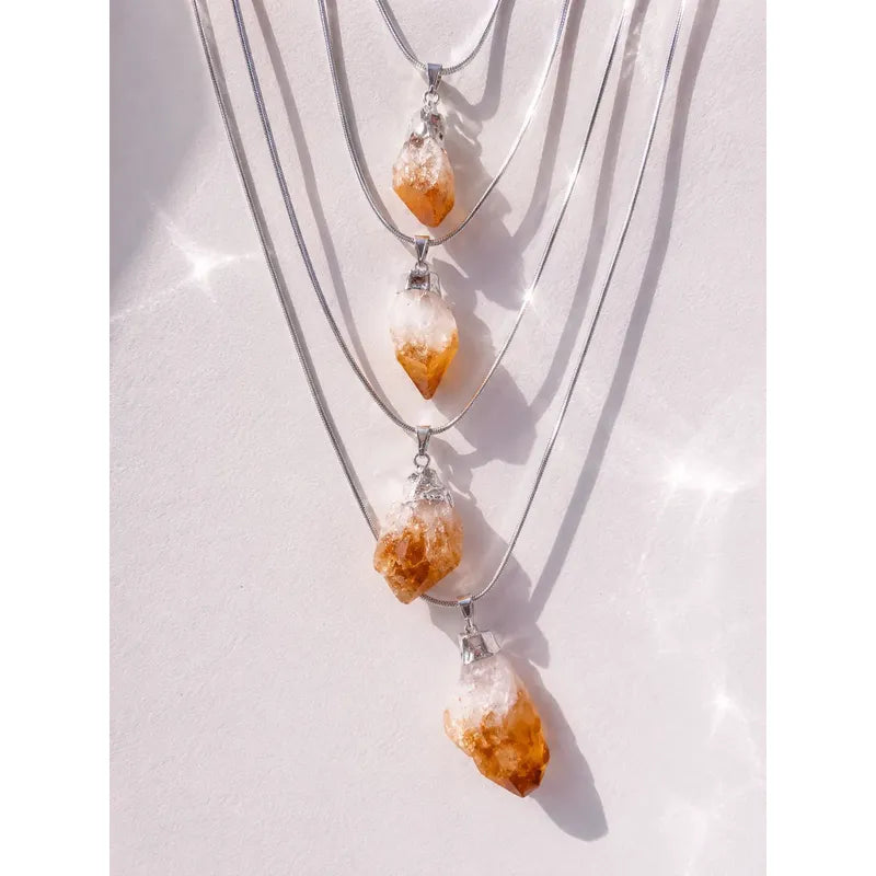Collar Citrino Natural Prosperidad 50 Cm Divina Existencia Citrino
