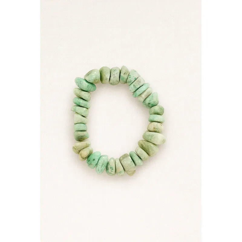 Pulsera Piedras Naturales Amazonita Grandes 10 Mm. Elástica Amazonita 8 Cm 20 Cm