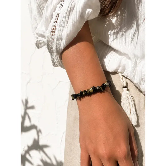 Pulsera De Piedras Naturales Obsidiana Dorada - Protección Obsidiana Dorada 8 Cm 20 Cm