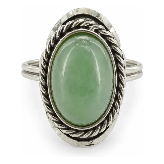 Anillo Regulable Alpaca Con Piedra Jade Nefrita Para Mujer Nefrita Unico Regulable