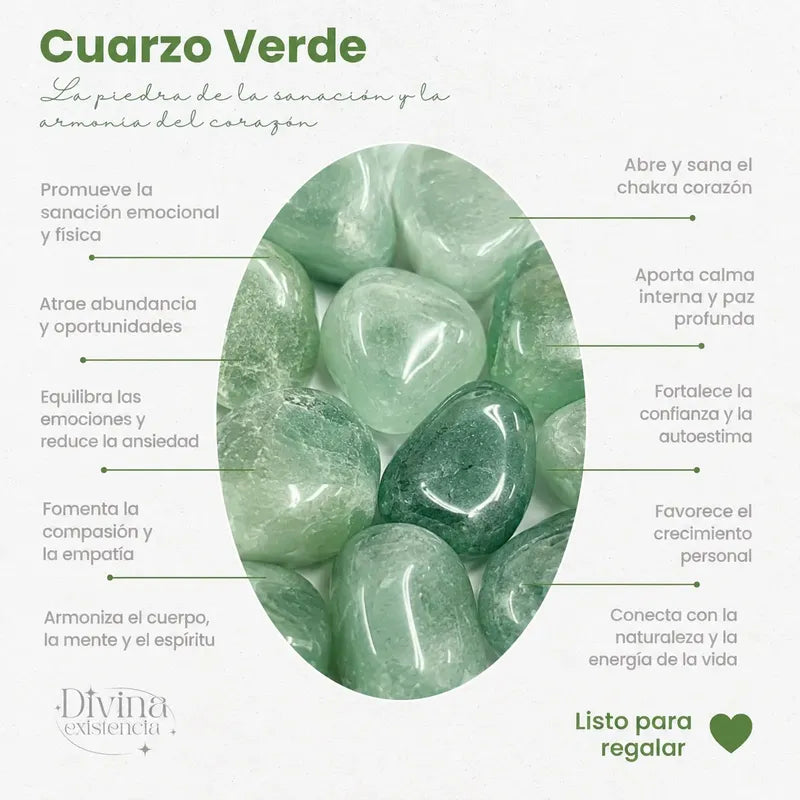 Collar Escallas Piedras Naturales Unisex Cuarzo Verde