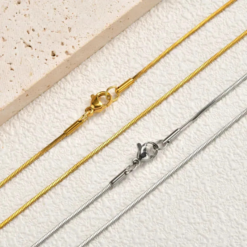 Cadena De Acero Quirúrgico Hipoalergénico Cola De Ratón 50 Cm