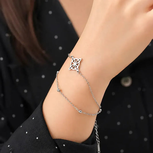 Pulsera Amuleto De Acero Quirúrgico Y Símbolo Nudo De Bruja Modelo 2 8 Cm 18 Cm