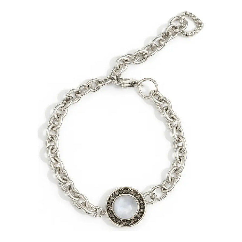 Pulsera Acero Pirita Adularia Protección Divina Existencia Adularia Y Pirita 8 Cm 20 Cm