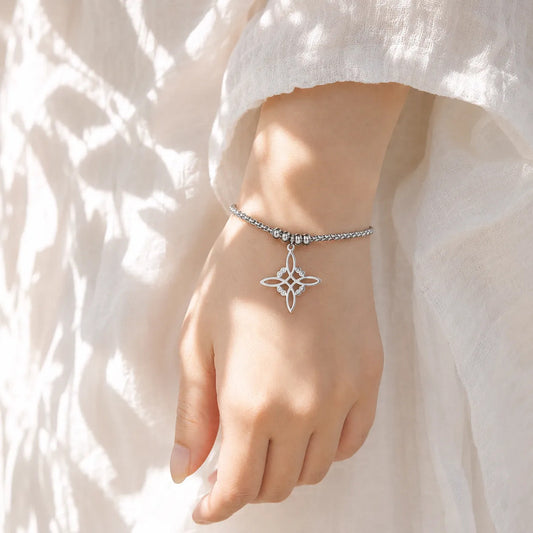 Pulsera Protección Nudo De Bruja Acero - Divina Existencia Pulseranudo6 8 Cm 22 Cm