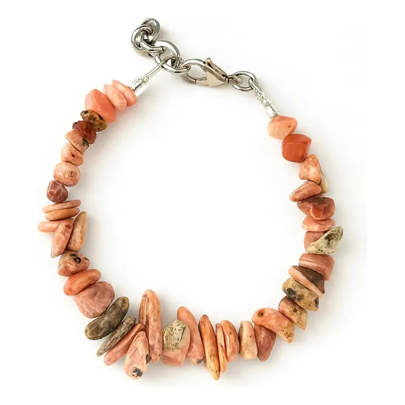 Pulsera Rodocrosita Piedras Naturales - Sanación Emocional Rodocrosita 8 Cm 19 Cm